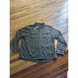 Eddie Bauer Mens Fleece Shirt Jacket Spruce Green Size XXL Sweater Outdoors NWT